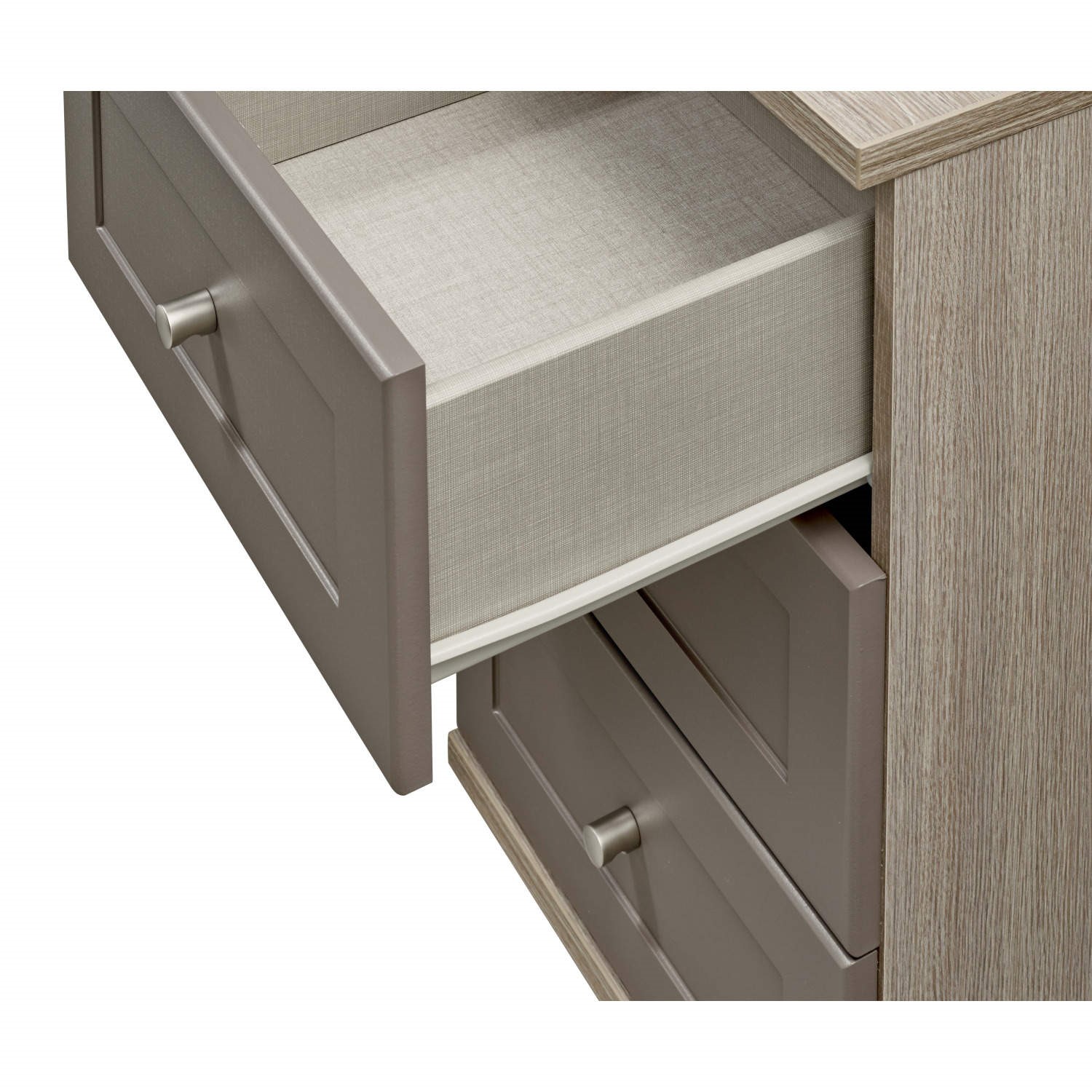 Kingstown Classic Single Pedestal Dressing Table In Bronze and Oak